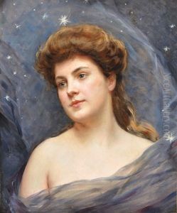 Retrato De Mujer Con Tules Azules Retrato De Mujer Con Tules Azules