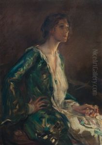 Dama Con Vestido Verde by Raimundo de Madrazo y Garreta