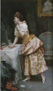 Aline Ante El Tocador (aline At The Dressing Table) by Raimundo de Madrazo y Garreta