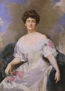 Dama Con Rosas by Raimundo de Madrazo y Garreta