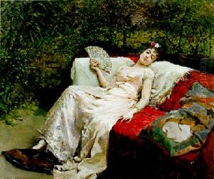 The Siesta by Raimundo de Madrazo y Garreta