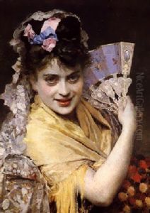 Aline Con Abanico by Raimundo de Madrazo y Garreta