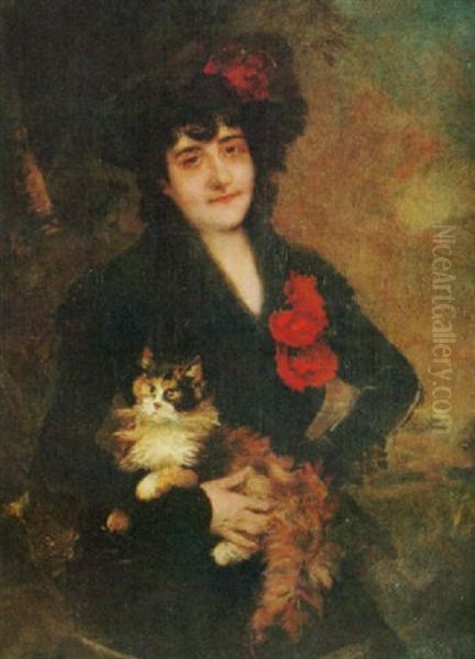Dama Con Su Gato - view 1