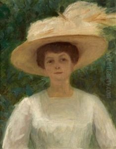 Retrato De Dama Con Sombrero by Ricardo de Madrazo y Garreta