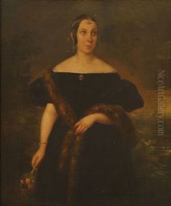 Retrato De Dona Maria Teresa Roca De Togores, De Medio Cuerpo, En Un Jardin Retrato De Dona Maria Teresa Roca De Togores, De Medio Cuerpo, En Un Jardin