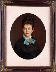 Retrato De Senora Con Lazo Azul by Luis de Madrazo