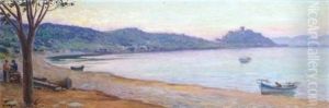 Barques Sur La Plage Au Sud De La Corse by Olynthe Madrigali