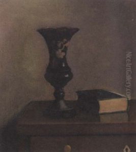 Opstilling Med Rodt Glas by Jeppe Madsen Ohlsen
