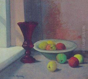 Opstilling Med Vase Og Aebler by Jeppe Madsen Ohlsen