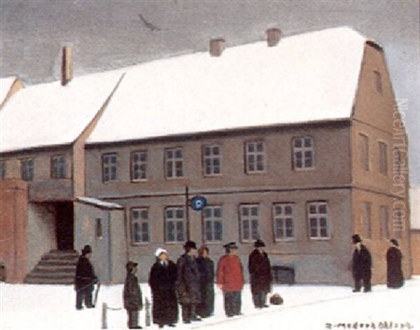 Der Ventes Pa Rutebil Fra Haderslev, Motiv Fra Christiansfeld - view 1