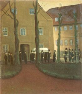Begravelsesscene Med Hornorkester by Jeppe Madsen Ohlsen