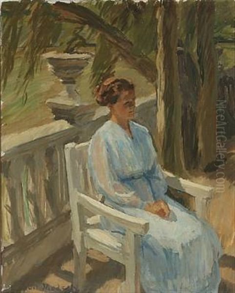 Portrait Of Martha Mortensen In The Garden At Klaregade 37 In Odense - view 1