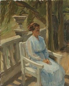 Portrait Of Martha Mortensen In The Garden At Klaregade 37 In Odense