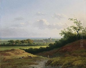 A View Of Bergen, Alkmaar In The Distance by Bernardus Gerardus Ten Berge