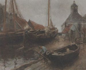 Boats In A Shipyard by Jacques Madyol