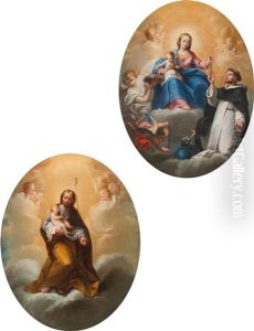 Virgen Con Nino Y Santo Domingo (2 Works)