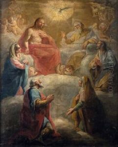 La Trinidad Con La Virgen, San Jose, San Joaquin Y Santa Ana