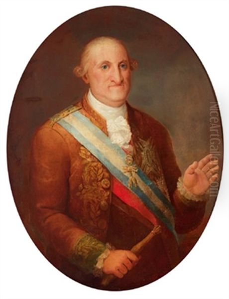 Bildnis Konig Carlos Iv. Von Spanien Mit Dem Orden Vom Goldenen Vlies Und Szepter - view 1