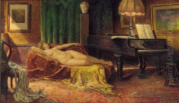 A Reclining Female Nude In An Interior - view 1