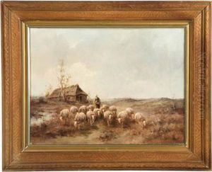 Sheep On The Heather by Ary Bergen