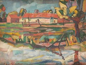 Fermette Au Toit Rouge by Medard Maertens