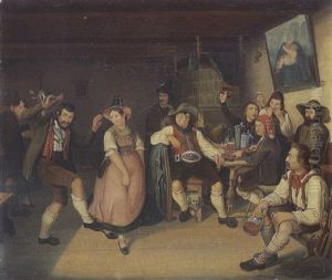 Tiroler Tanzabend Im Gasthaus by Richard Maerz