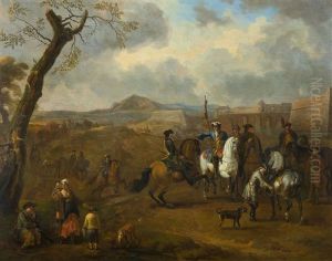 Reiter Vor Befestigter Stadt by Dirk Maes