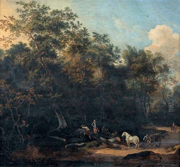Waldlandschaft Mit Holzarbeitern - view 1