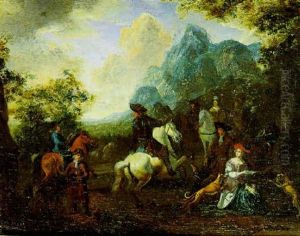 Paesaggio Con Gente Elegante Paesaggio Con Gente Elegante