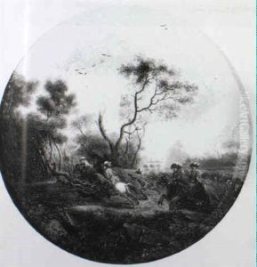 Hunters Chasing A Stag by Dirk Maes