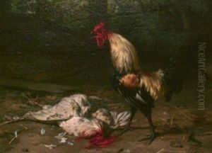 The Cockfight by Eugene Remy Maes