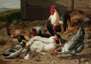 The Barnyard by Eugene Remy Maes