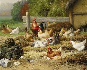 Huhnerschar by Eugene Remy Maes