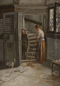 Unterhaltung Im Treppenhaus