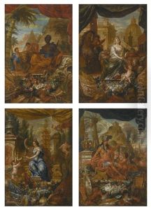 The Four Continents: America, Africa, Europe And Asia by Godfried Maes