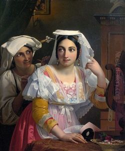Romaine Se Preparant Pour Le Bal Masque