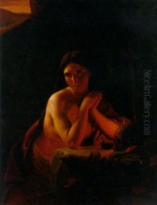 The Penitent Magdalene by Jean Baptist Lodewyck (Maes-Canini) Maes