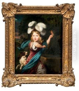 Portrait D'enfant Avec Un Chien Dans Un Paysage by Nicolaes Maes