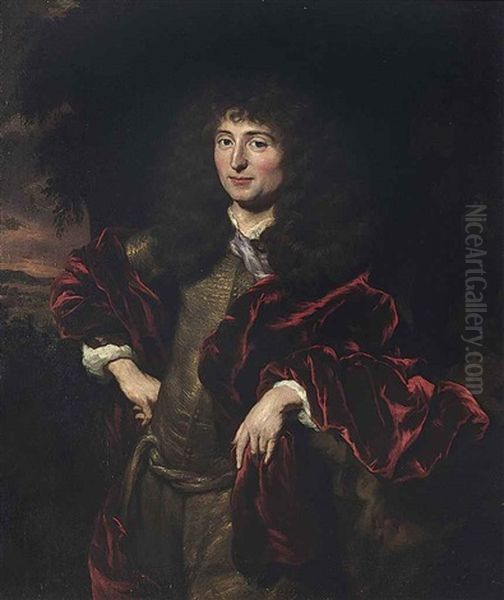 Portrait Of A Gentleman, Traditionally Identified As James Butler, 2nd Duke Of Ormonde, K.g. In A Golden Doublet And Red Mantle, A Wooded Landscape Beyond - view 1