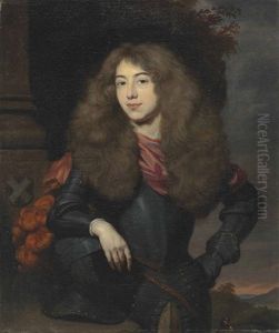 Portrait Of Joseph Hoeufft, Heer Van Lunenburg (1657-1700), Half-length, In Armour, His Right Arm Resting On A Helmet