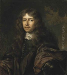 Portrait Of A Gentleman, In A Brown Mantle And Black Waistcoat, A Landscape Beyond by Nicolaes Maes