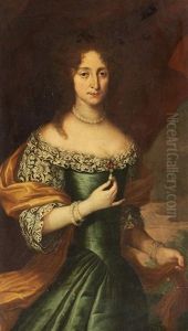 Portrat Einer Dame Mit Perlschmuck by Nicolaes Maes