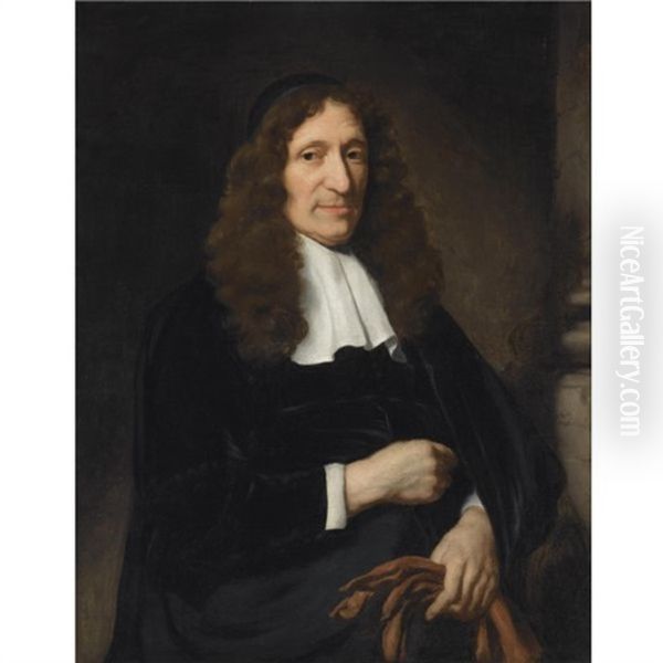 Portrait Of A Gentleman, Holding A Pair Of Brown Gloves In His Left Hand - view 1