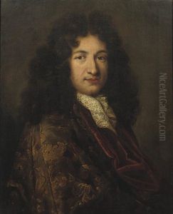 Portrait Of A Gentleman In A Gold Embroidered Green Robe by Nicolaes Maes