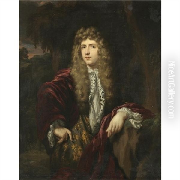 Portrait Of A Gentleman, Said To Be John Wilmot, Earl Of Rochester, Three-quarter Length, Standing In A Landscape - view 1