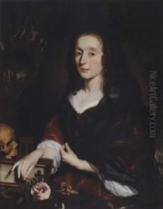 Portrait Of A Lady, In Widow's Weeds And Holding A Rose