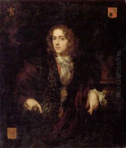 Portrait Of Johannes Bouwens In A Brown Jacket And An Embroidered Waistcoat, His Left Arm Resting On The Base Of A Column