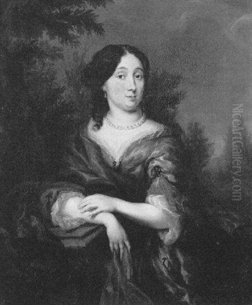 Portrait De Jeune Femme Sur Fond De Paysage - view 1