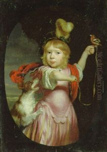 Portrait Of A Boy As Cupid, Three-quarter-length, In Classical Costume, Wearing A Feathered Hat