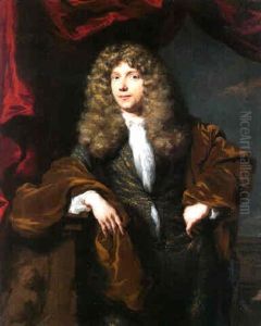 Portrait Of A Gentleman, His Right Arm Leaning On A Pedestal